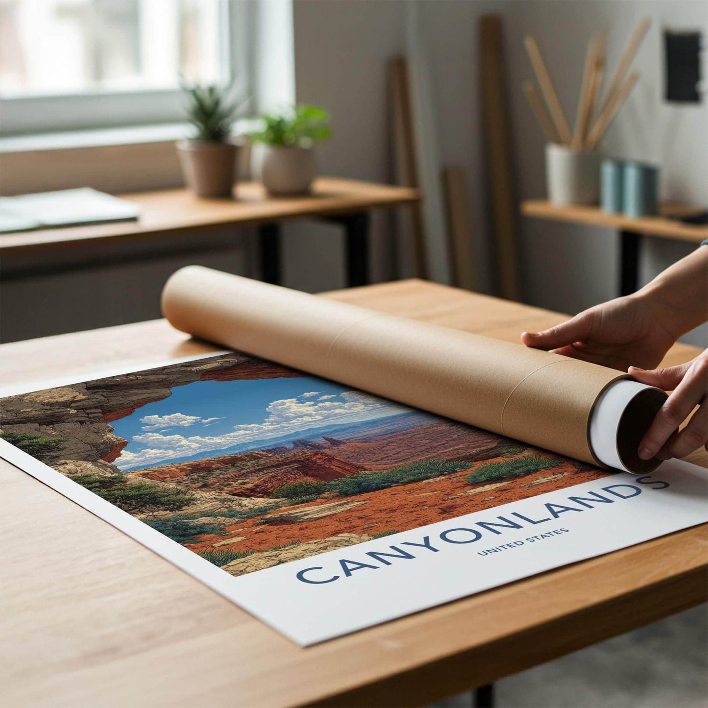 Canyonlands Poster - Utah Scenic Art - Natural Arch Vista Wall Decor