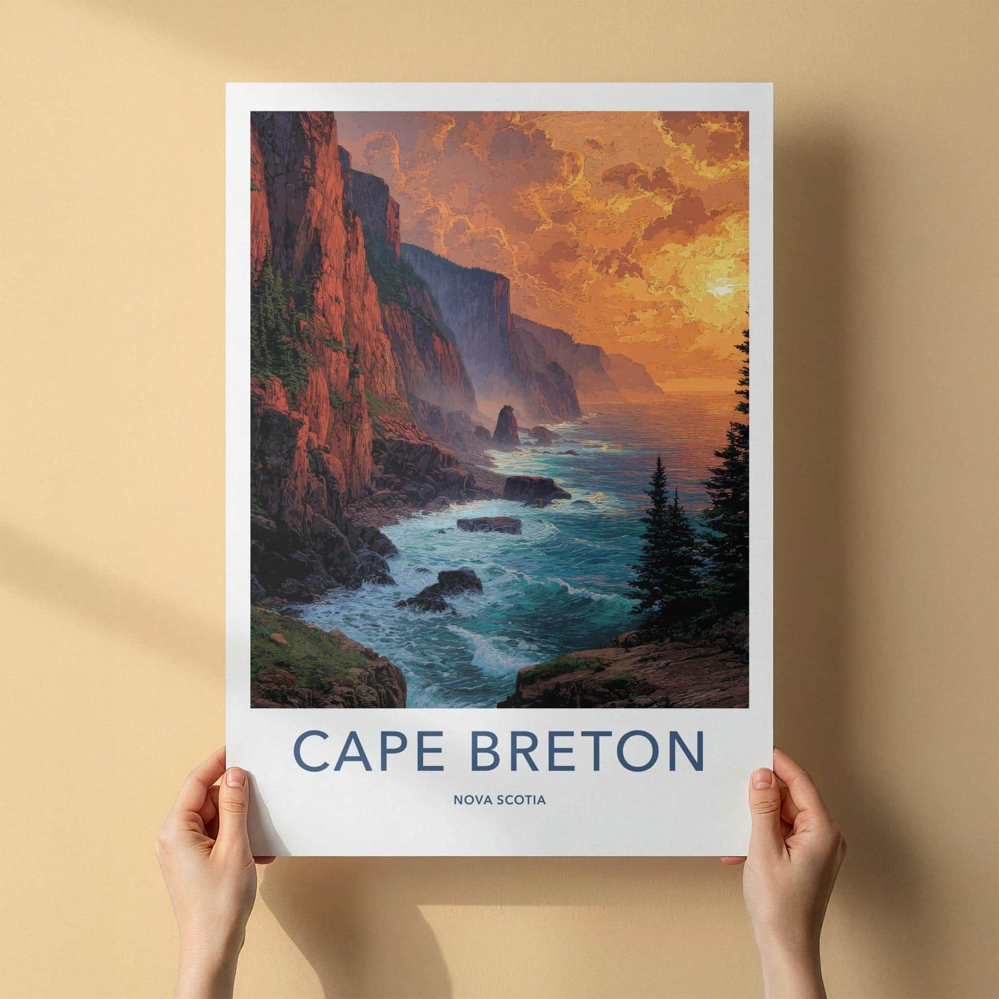 Cape Breton Poster - Canada Scenic Art - Dramatic Ocean Cliffs Gallery Art