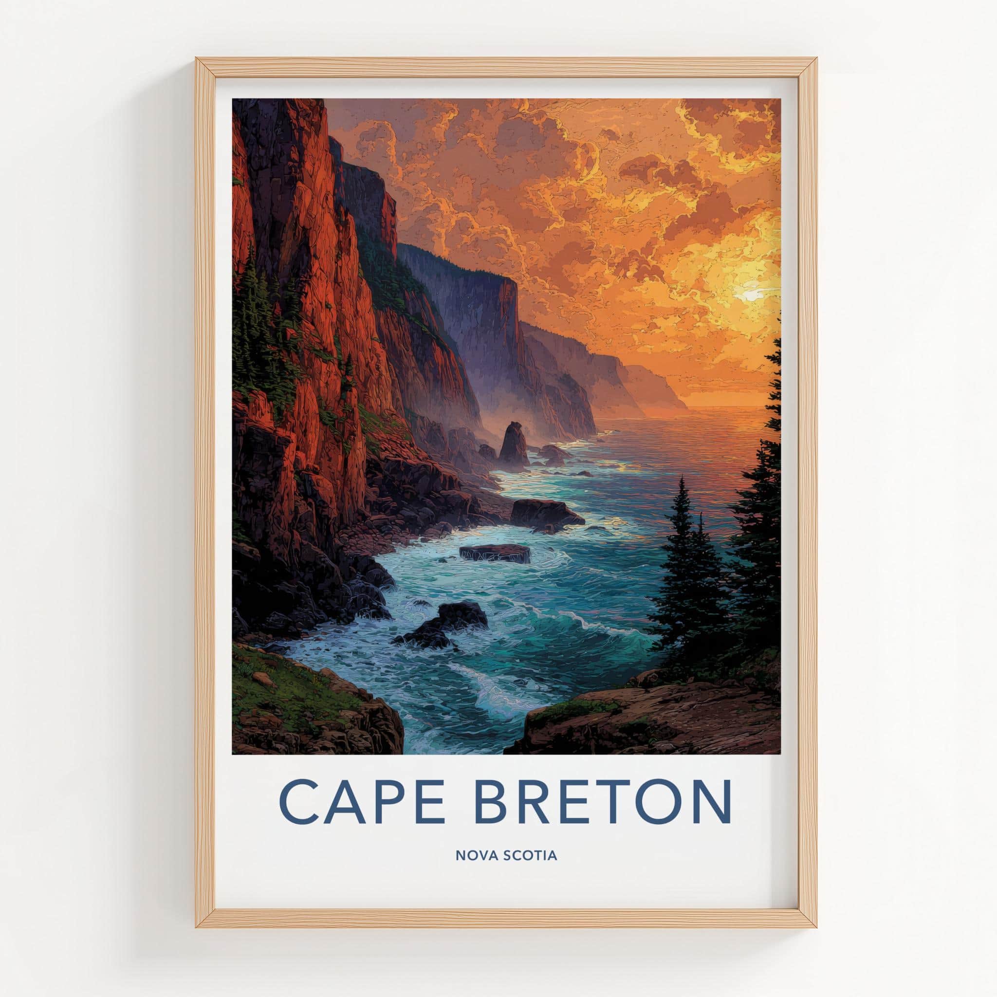 Cape Breton Poster - Canada Scenic Art - Dramatic Ocean Cliffs Gallery Art