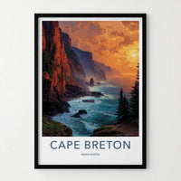 Cape Breton Poster - Canada Scenic Art - Dramatic Ocean Cliffs Gallery Art