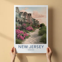 Cape May Poster - New Jersey Travel Print - Victorian Houses Path Wall Decor
