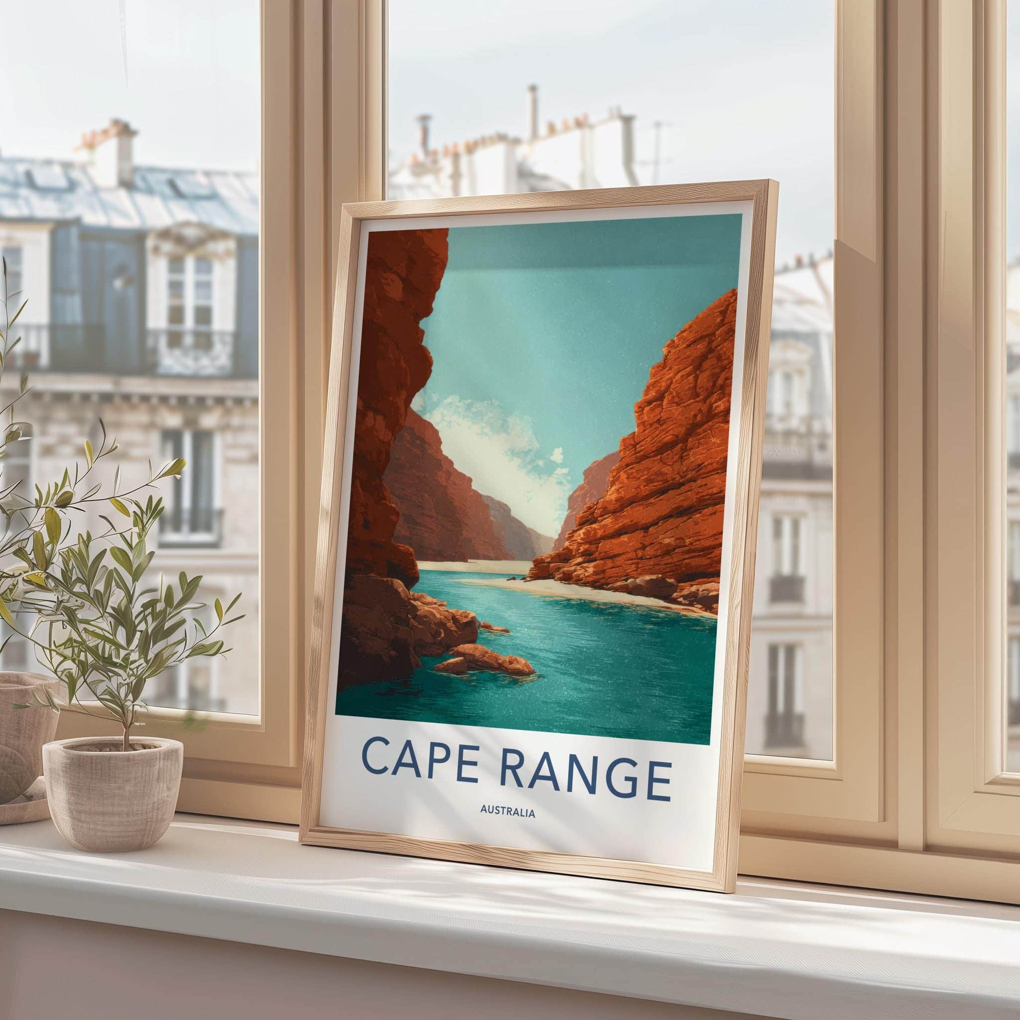 Cape Range Poster - Australia Scenic Art - Red Rock Gorge Wall Decor