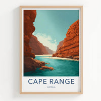 Cape Range Poster - Australia Scenic Art - Red Rock Gorge Wall Decor
