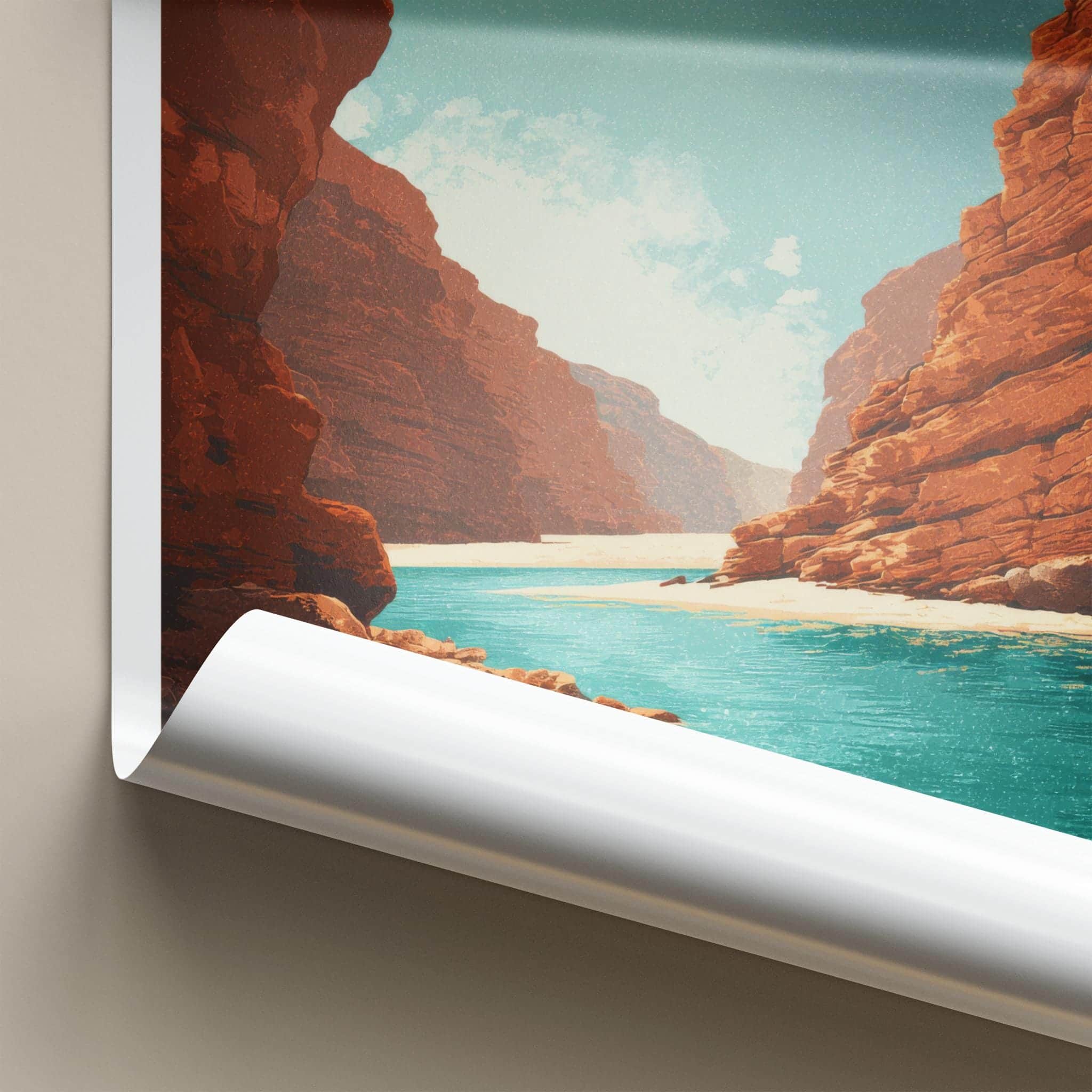 Cape Range Poster - Australia Scenic Art - Red Rock Gorge Wall Decor