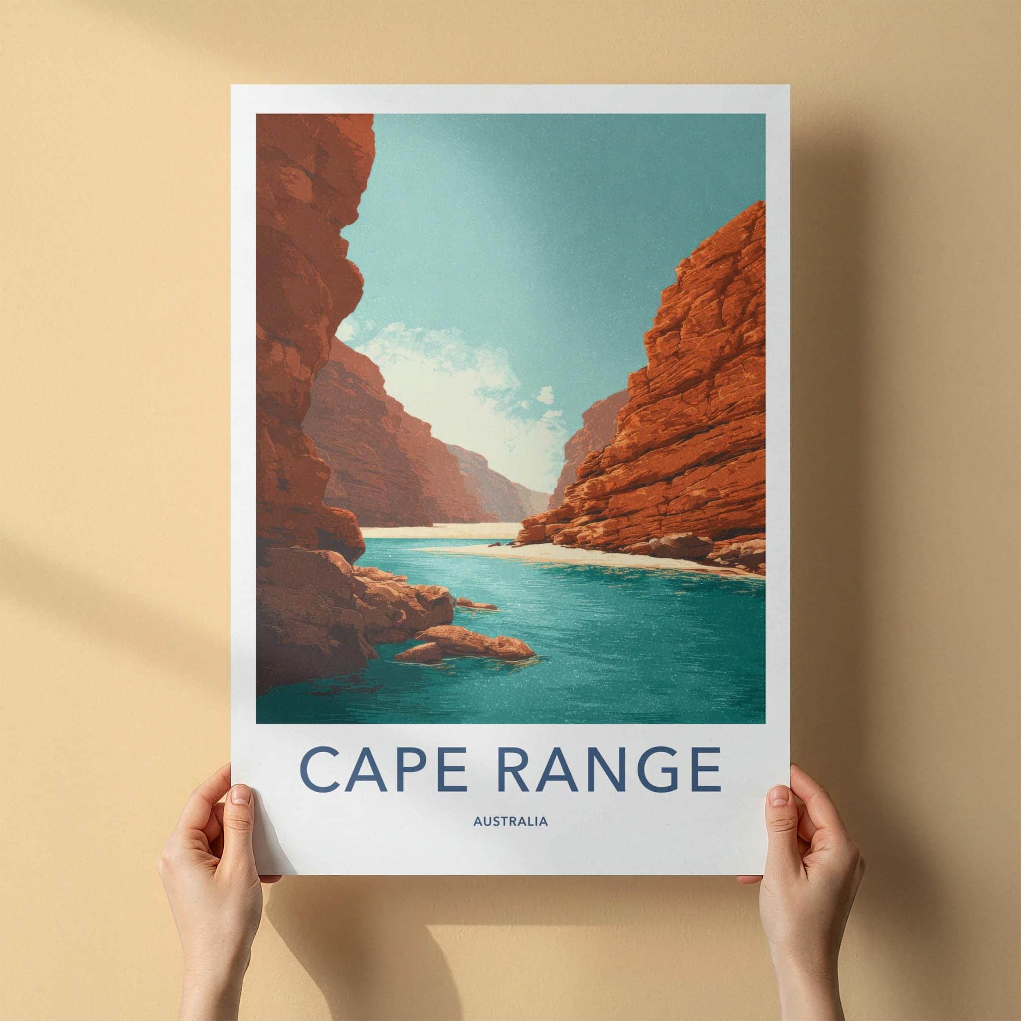Cape Range Poster - Australia Scenic Art - Red Rock Gorge Wall Decor