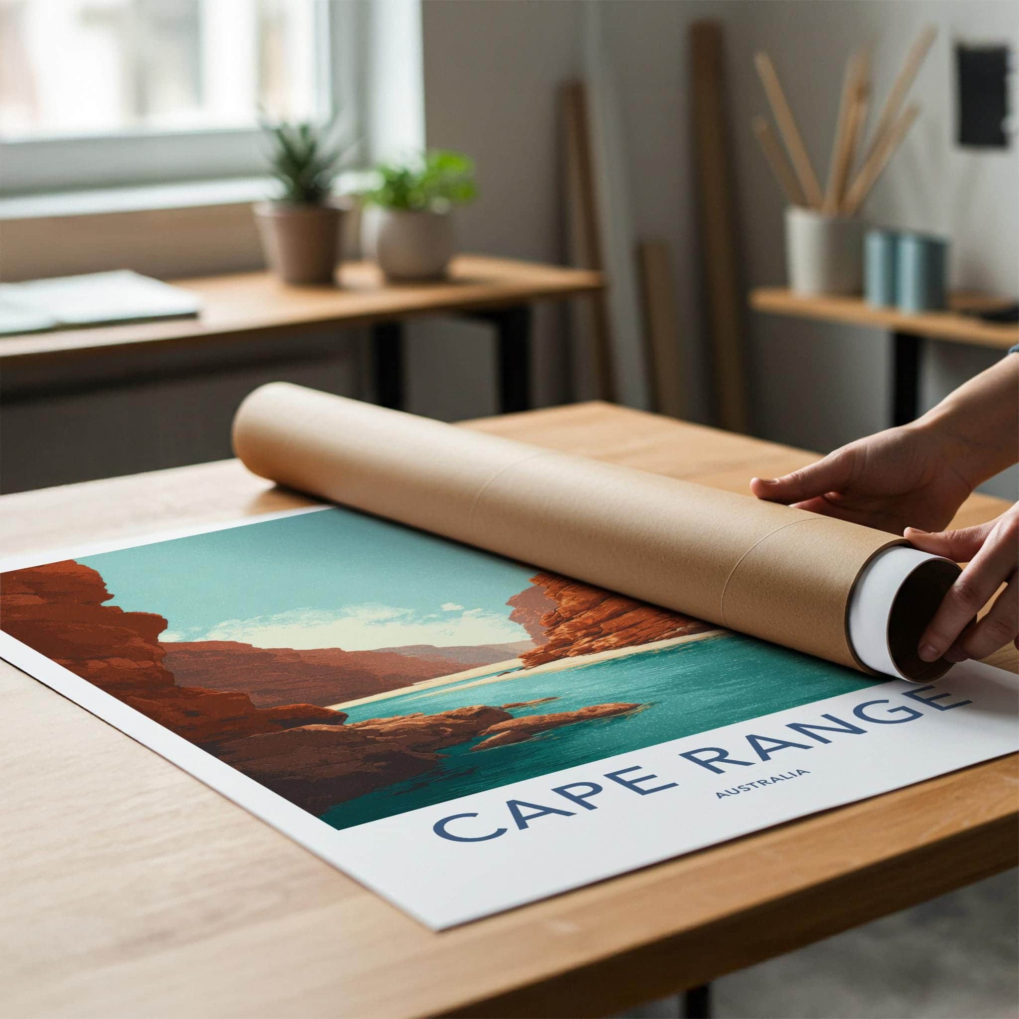 Cape Range Poster - Australia Scenic Art - Red Rock Gorge Wall Decor
