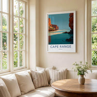 Cape Range Poster - Australia Travel Art - Striking Coastal Cliffs Wall Decor