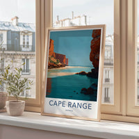 Cape Range Poster - Australia Travel Art - Striking Coastal Cliffs Wall Decor