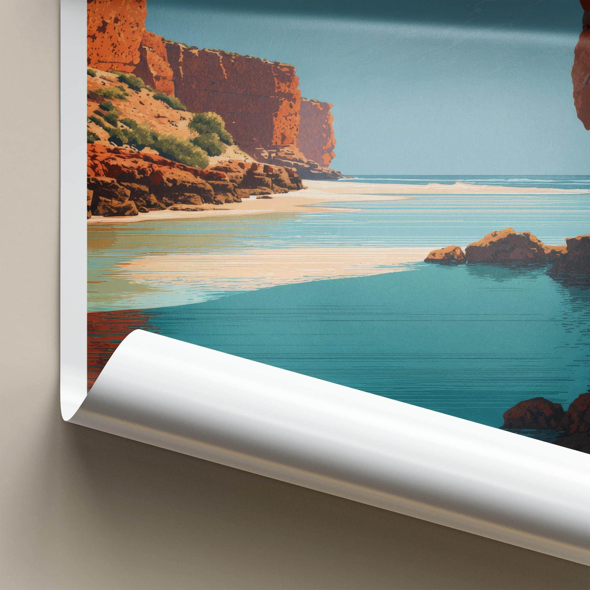 Cape Range Poster - Australia Travel Art - Striking Coastal Cliffs Wall Decor