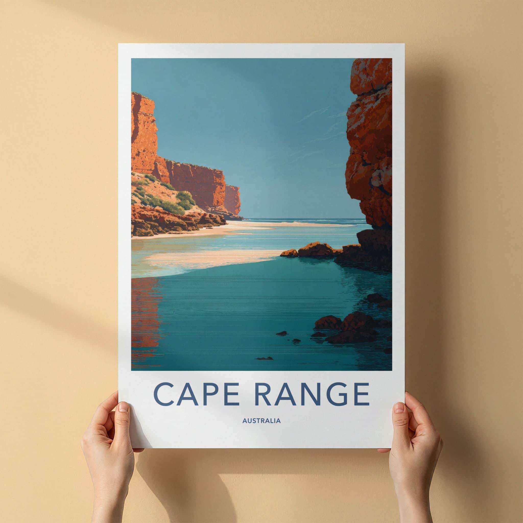 Cape Range Poster - Australia Travel Art - Striking Coastal Cliffs Wall Decor