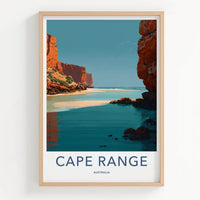 Cape Range Poster - Australia Travel Art - Striking Coastal Cliffs Wall Decor