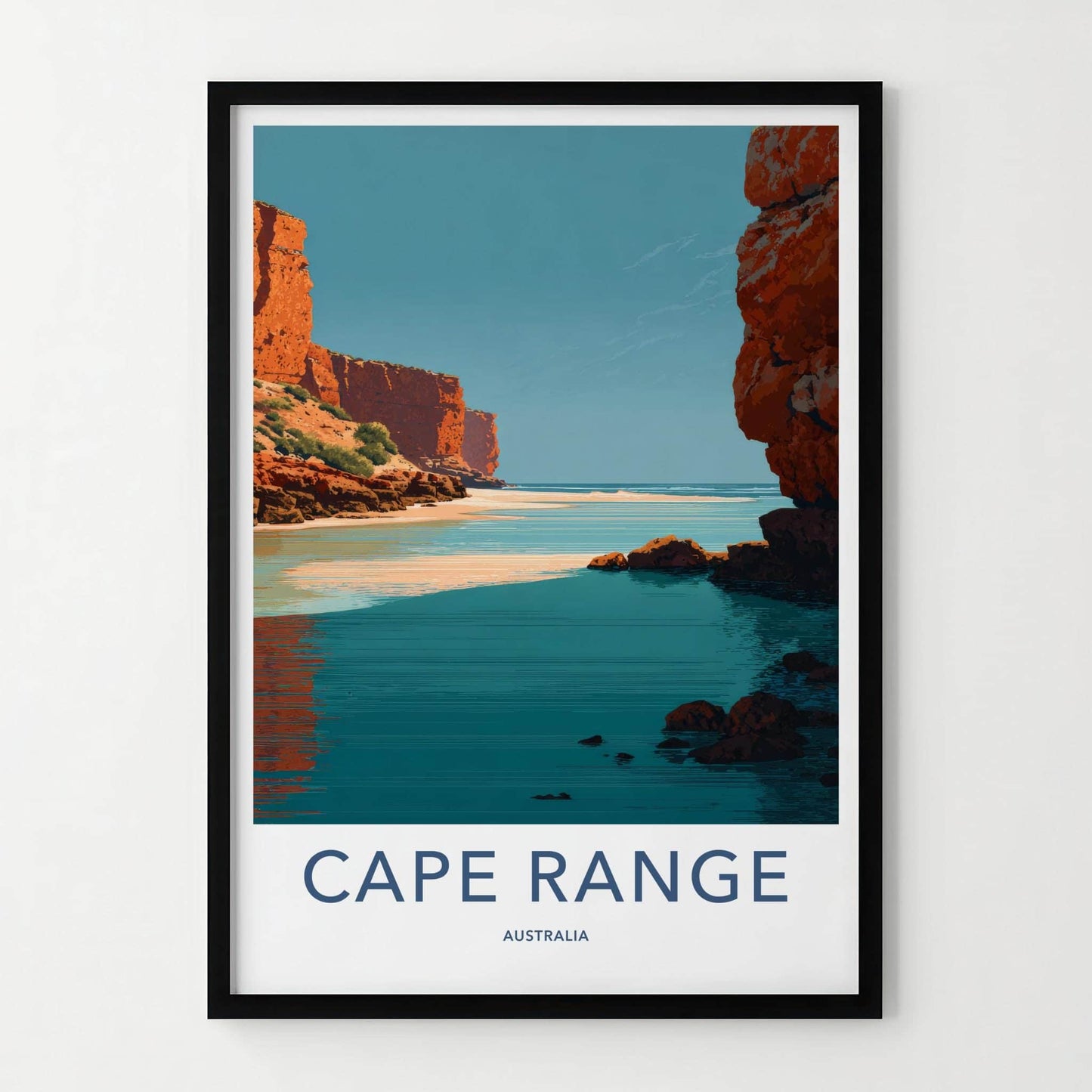 Cape Range Poster - Australia Travel Art - Striking Coastal Cliffs Wall Decor