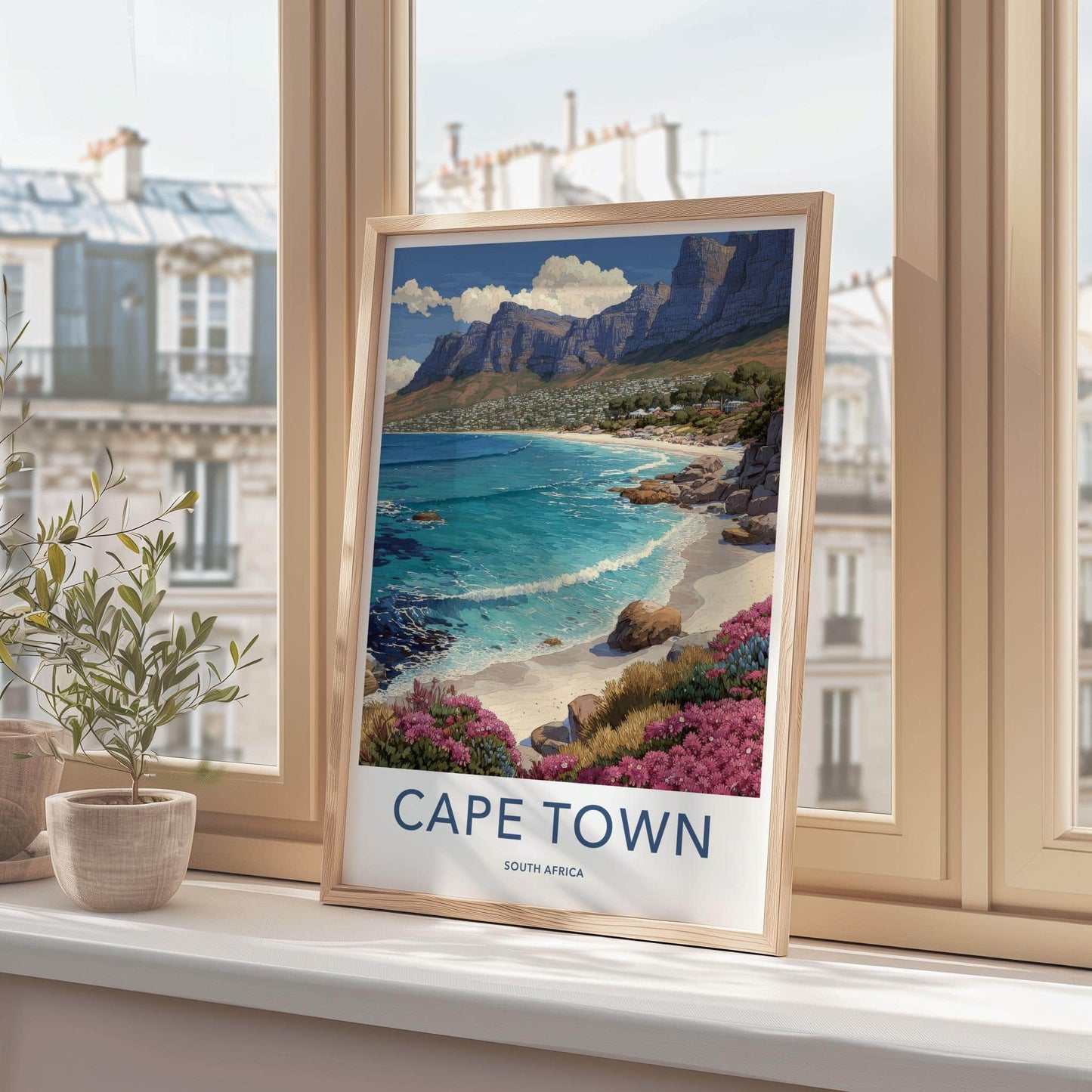 Cape Town Poster - South Africa Scenic Art - Coastal Mountain Panorama Gallery Art