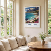 Cape Town Poster - South Africa Scenic Art - Coastal Mountain Panorama Gallery Art