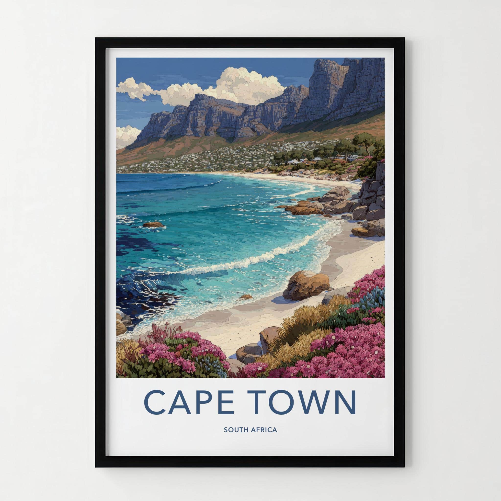 Cape Town Poster - South Africa Scenic Art - Coastal Mountain Panorama Gallery Art