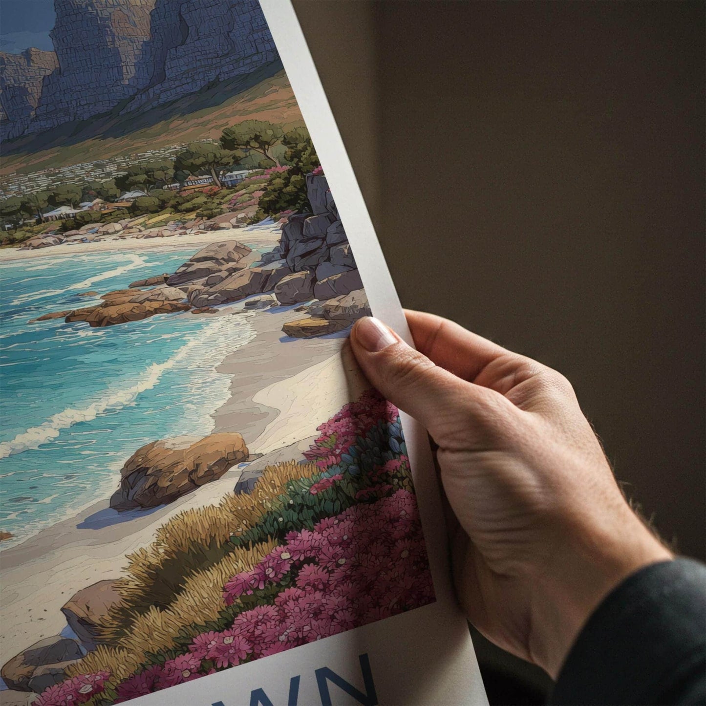 Cape Town Poster - South Africa Scenic Art - Coastal Mountain Panorama Gallery Art
