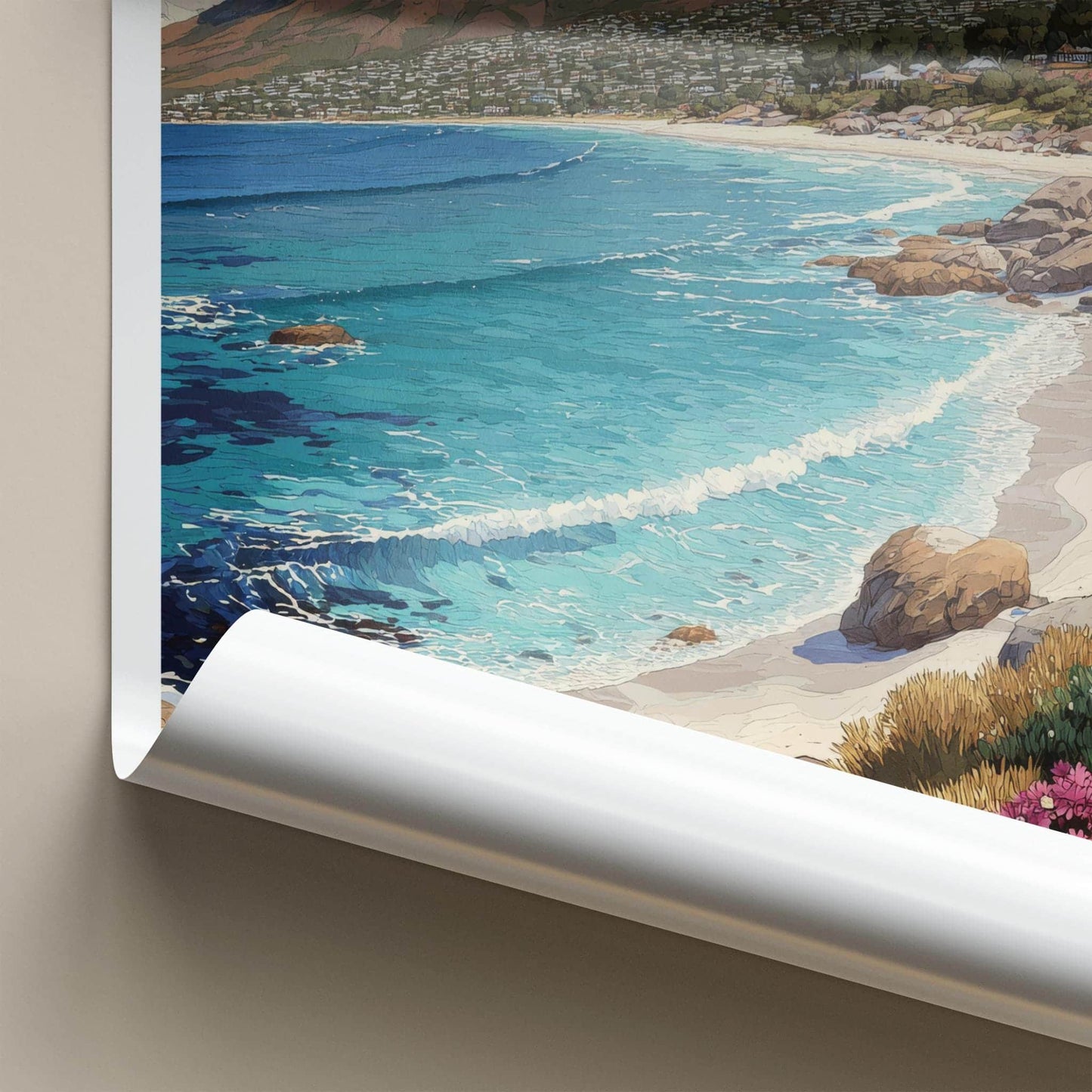 Cape Town Poster - South Africa Scenic Art - Coastal Mountain Panorama Gallery Art