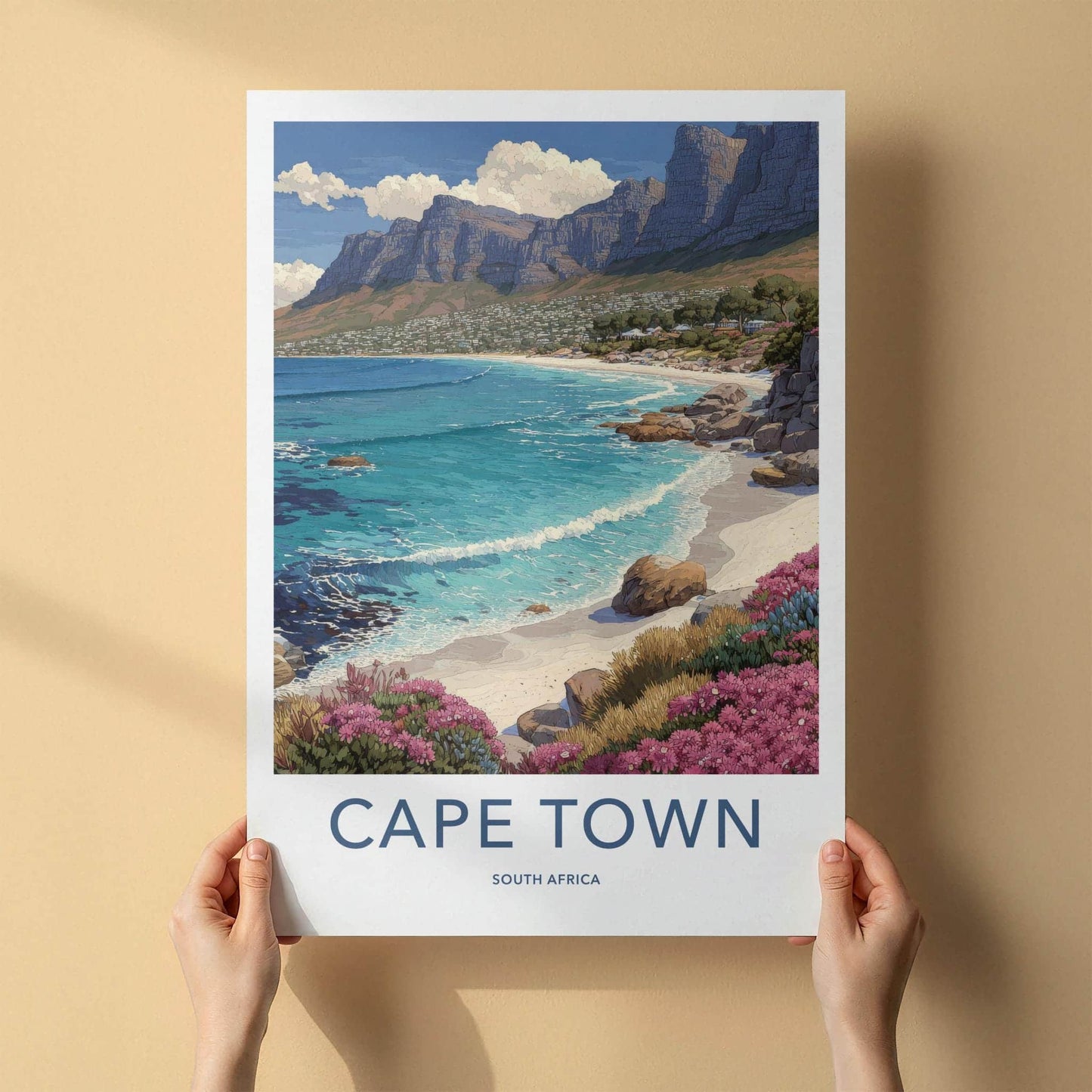 Cape Town Poster - South Africa Scenic Art - Coastal Mountain Panorama Gallery Art