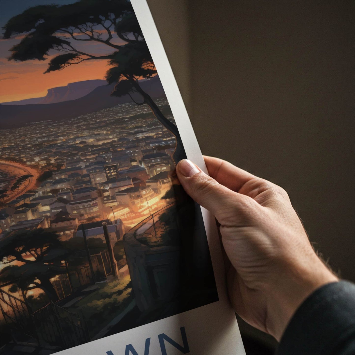 Cape Town Poster - South Africa Travel Art - Coastal City Sunset Home Decor
