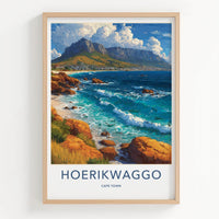Cape Town Poster - South Africa Travel Art - Coastal Mountain Scene Home Decor