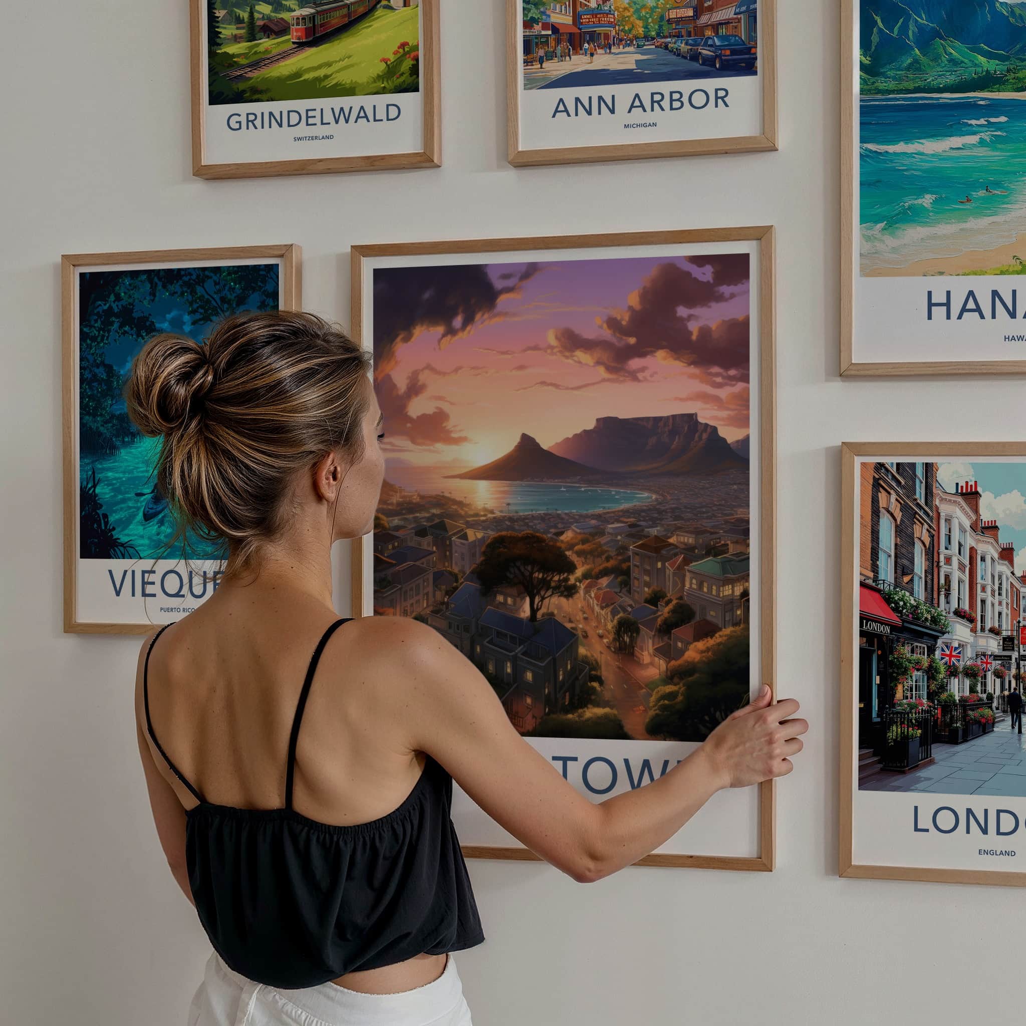 Cape Town Poster - South Africa Travel Art - Vibrant City Sunset Home Decor