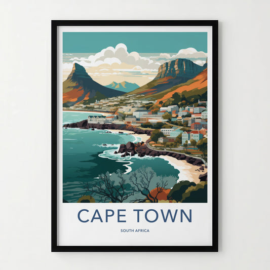 Cape Town Poster - South Africa Wall Art - Vibrant Coastal Panorama Home Decor