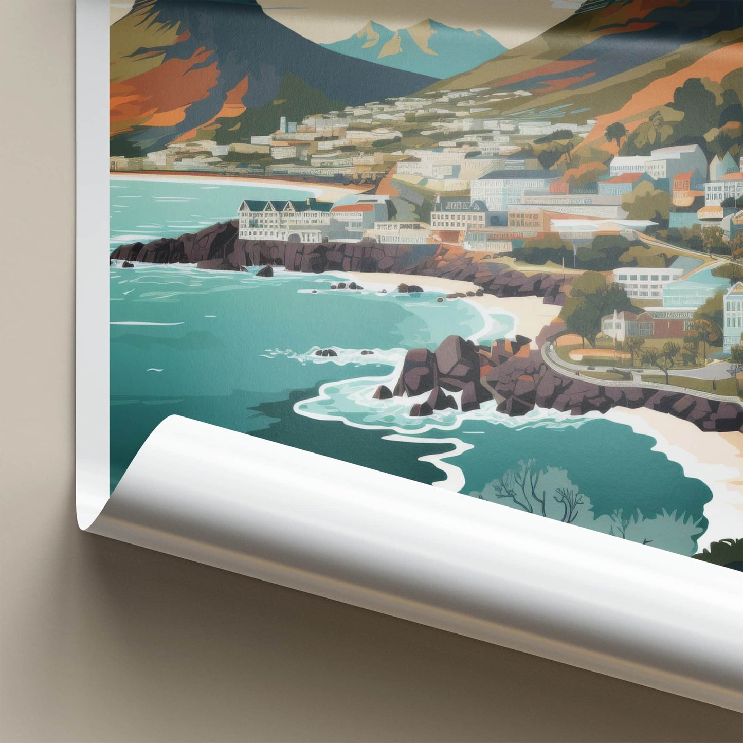 Cape Town Poster - South Africa Wall Art - Vibrant Coastal Panorama Home Decor