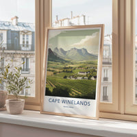 Cape Winelands Poster - South Africa Fine Art - Lush Vineyard Scenery Home Art