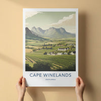 Cape Winelands Poster - South Africa Fine Art - Lush Vineyard Scenery Home Art