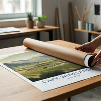 Cape Winelands Poster - South Africa Fine Art - Lush Vineyard Scenery Home Art