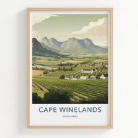 Cape Winelands Poster - South Africa Fine Art - Lush Vineyard Scenery Home Art