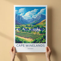 Cape Winelands Poster - South Africa Fine Art - Vibrant Vineyard Scene Gift