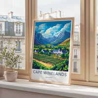 Cape Winelands Poster - South Africa Fine Art - Vibrant Vineyard Scene Gift