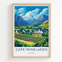 Cape Winelands Poster - South Africa Fine Art - Vibrant Vineyard Scene Gift