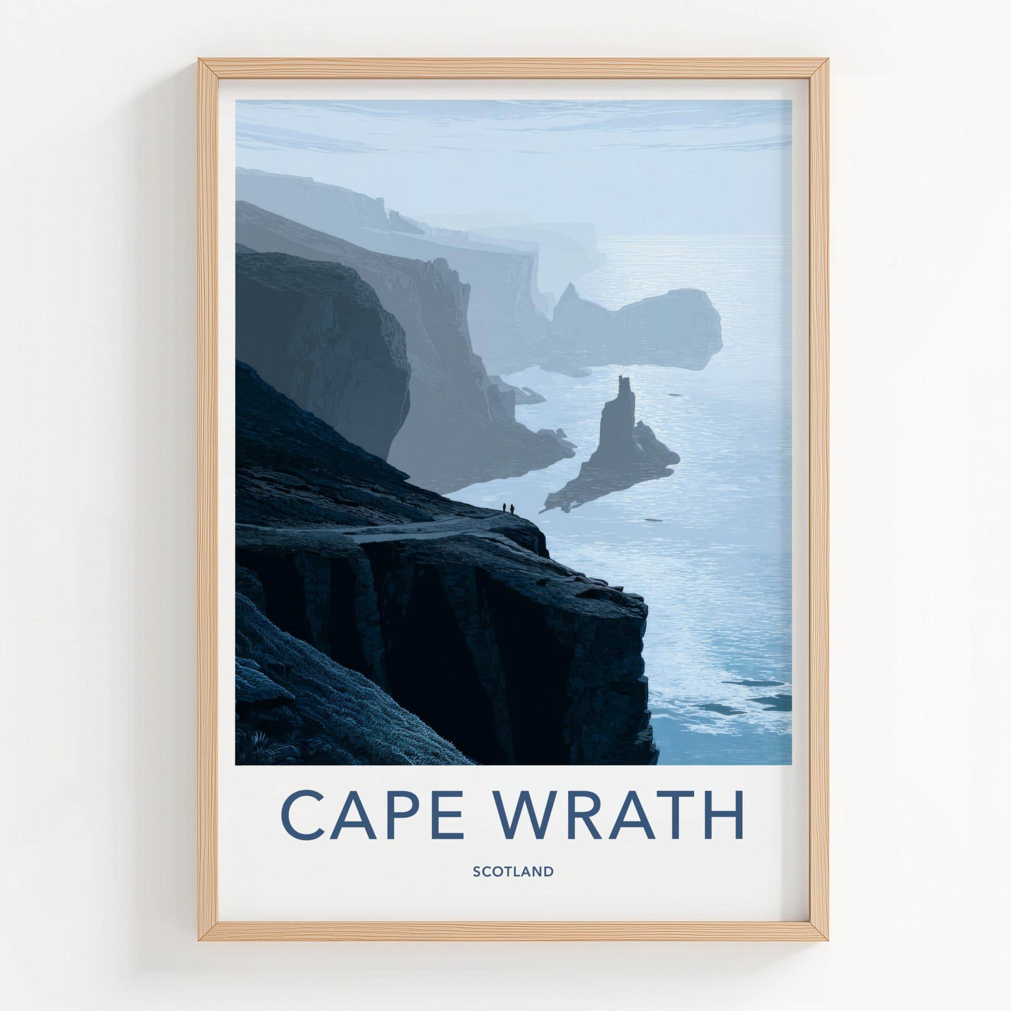 Cape Wrath Poster - Scotland Travel Art - Misty Cliffside View Home Decor