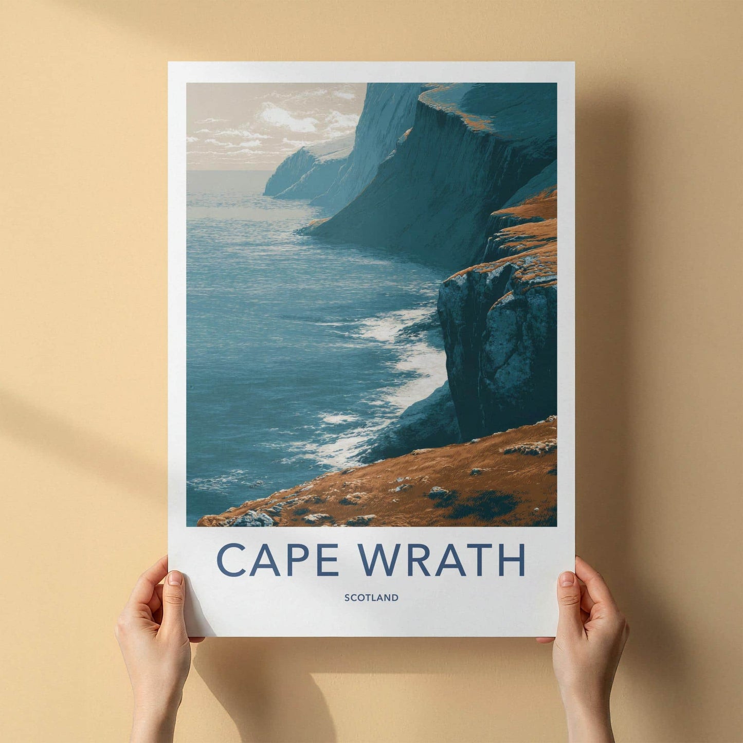 Cape Wrath Poster - Scotland Travel Art - Rugged Coastal Cliffs Wall Decor