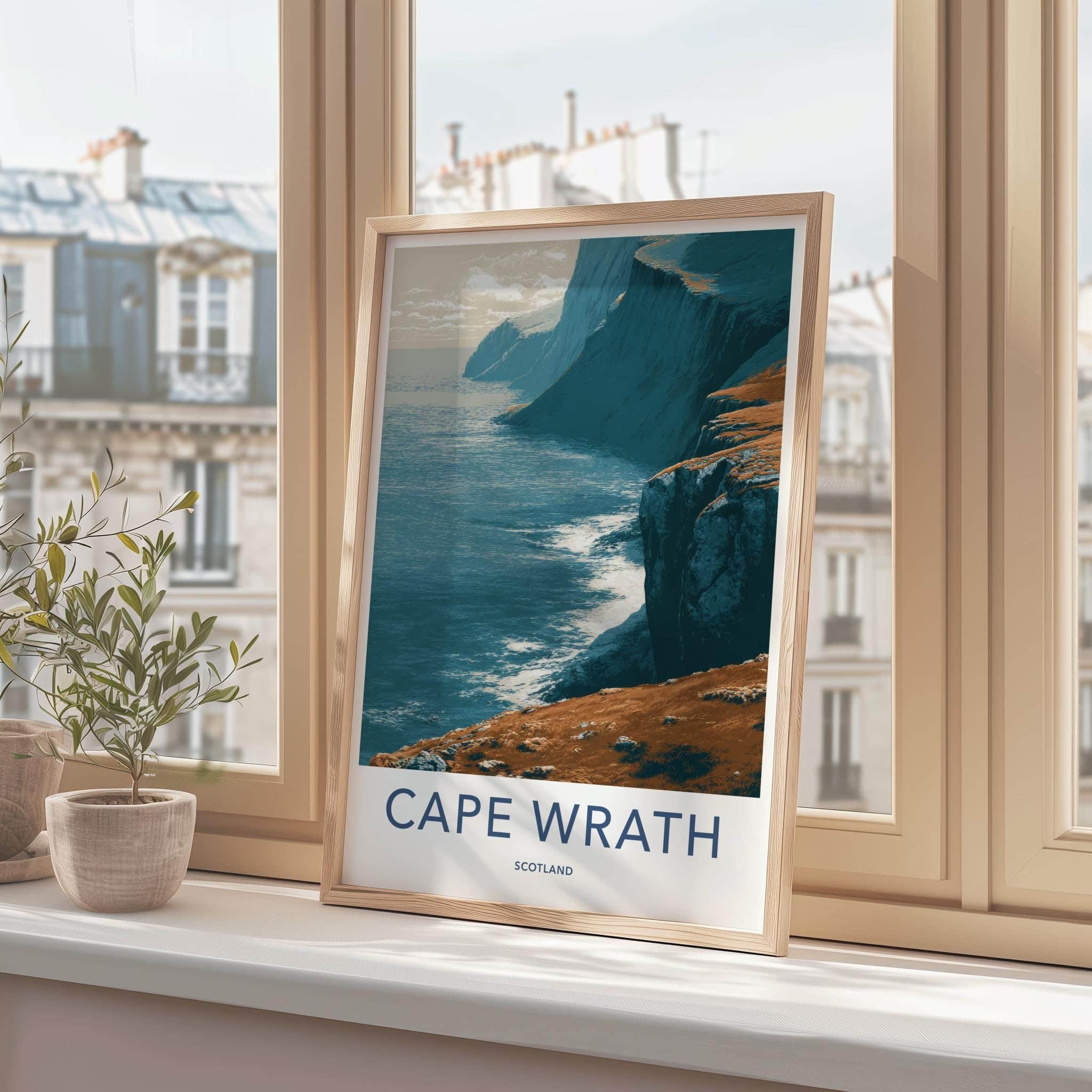 Cape Wrath Poster - Scotland Travel Art - Rugged Coastal Cliffs Wall Decor
