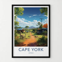 Cape York Poster - Australia Travel Art - Dirt Road Village Home Decor