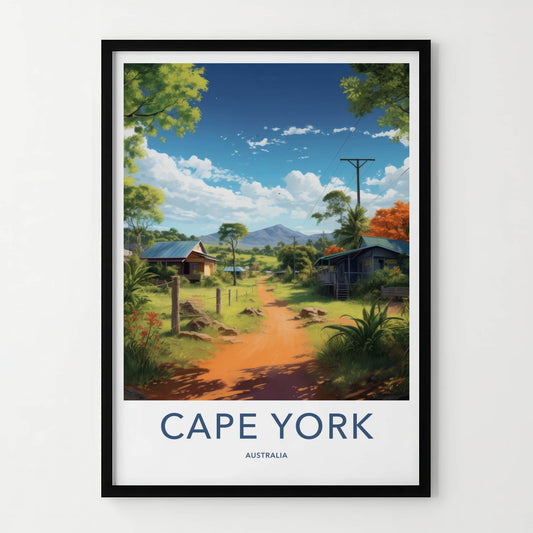 Cape York Poster - Australia Travel Art - Dirt Road Village Home Decor