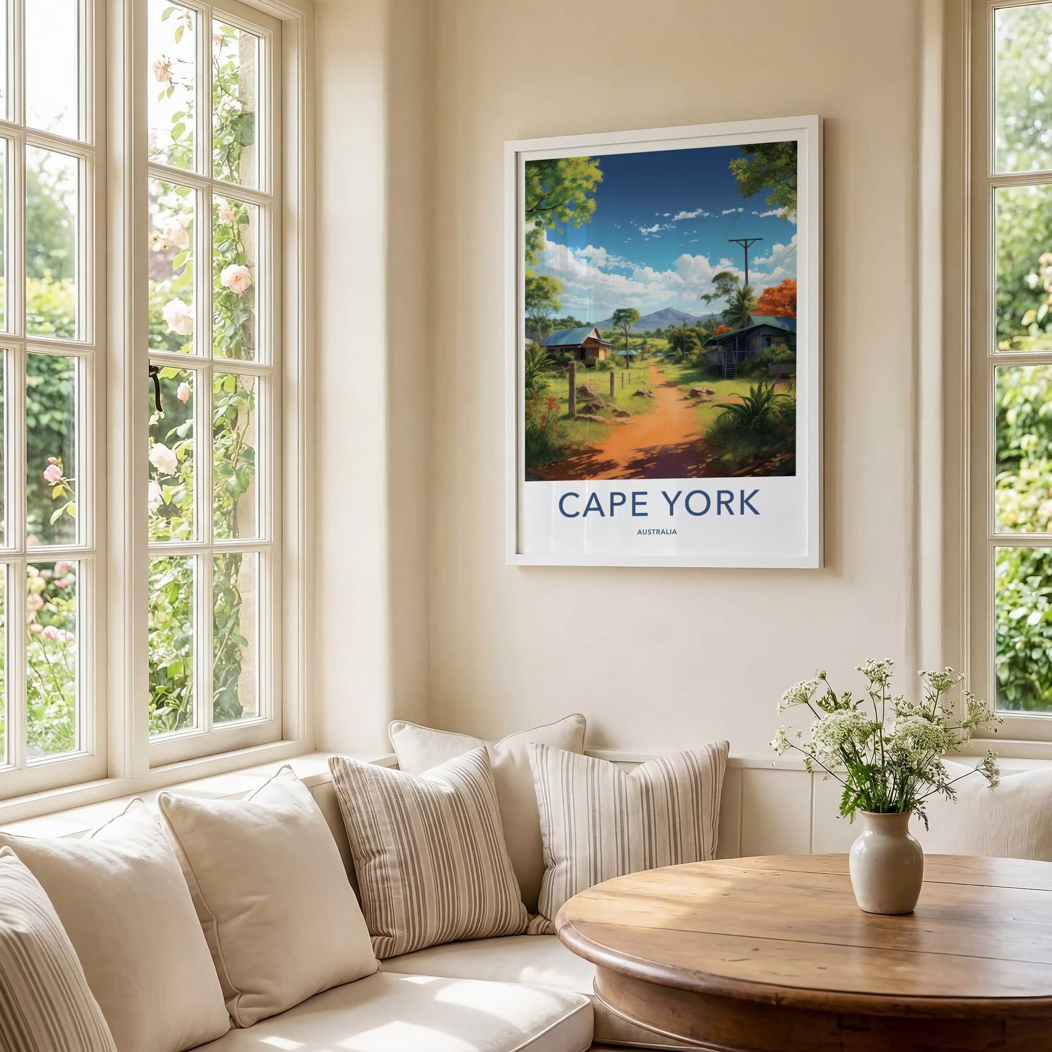 Cape York Poster - Australia Travel Art - Dirt Road Village Home Decor