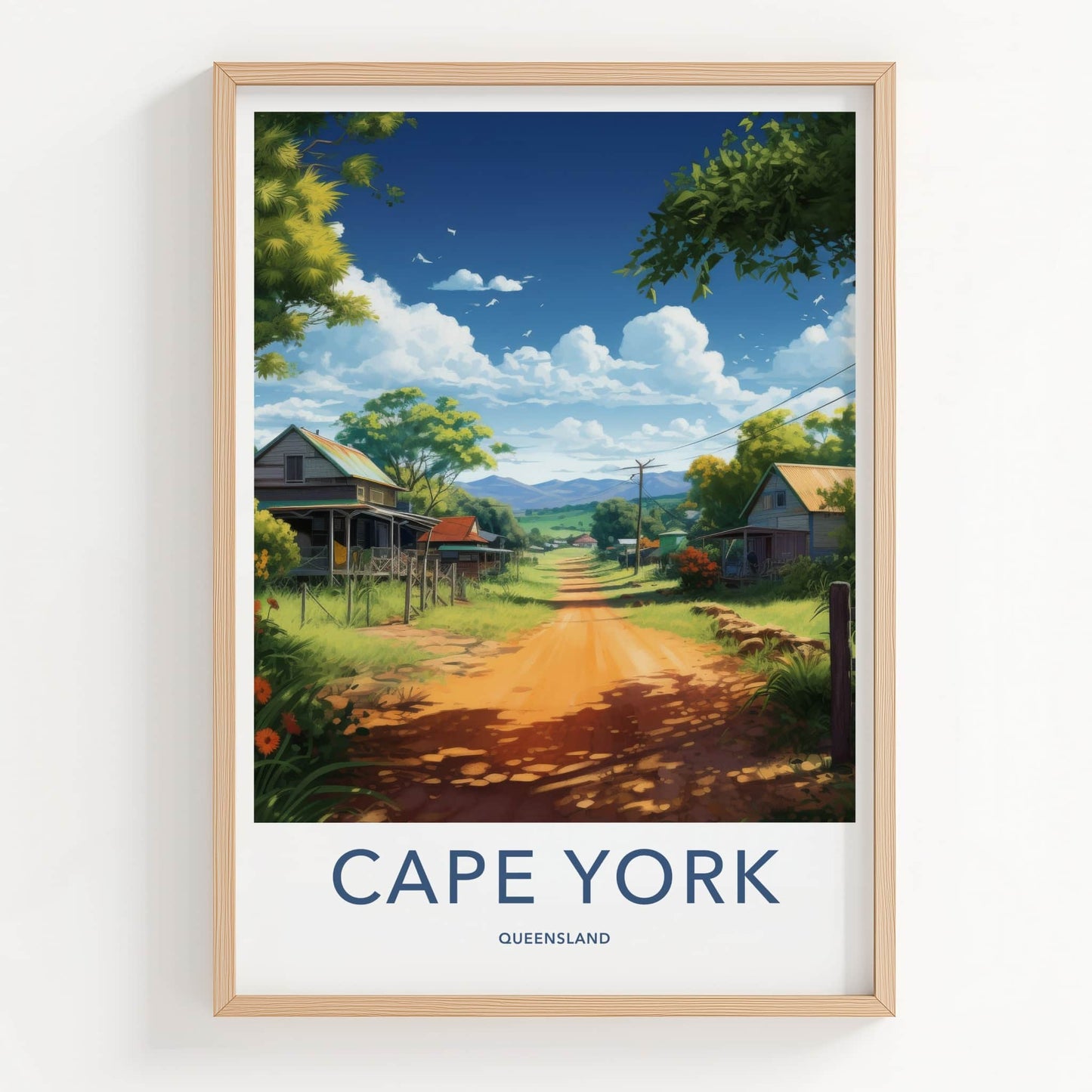 Cape York Poster - Australia Travel Art - Rural Village Road Home Decor
