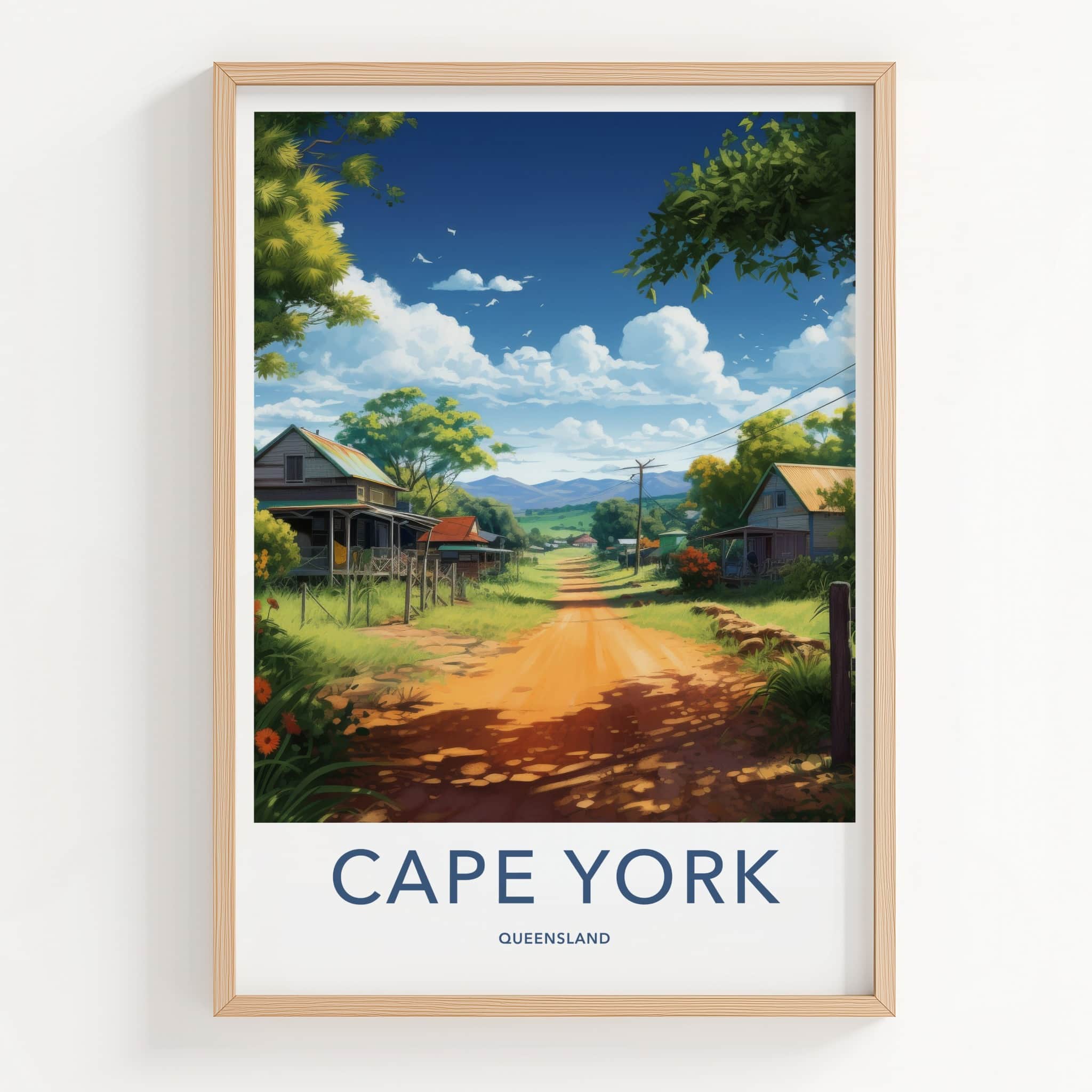 Cape York Poster - Australia Travel Art - Rural Village Road Home Decor