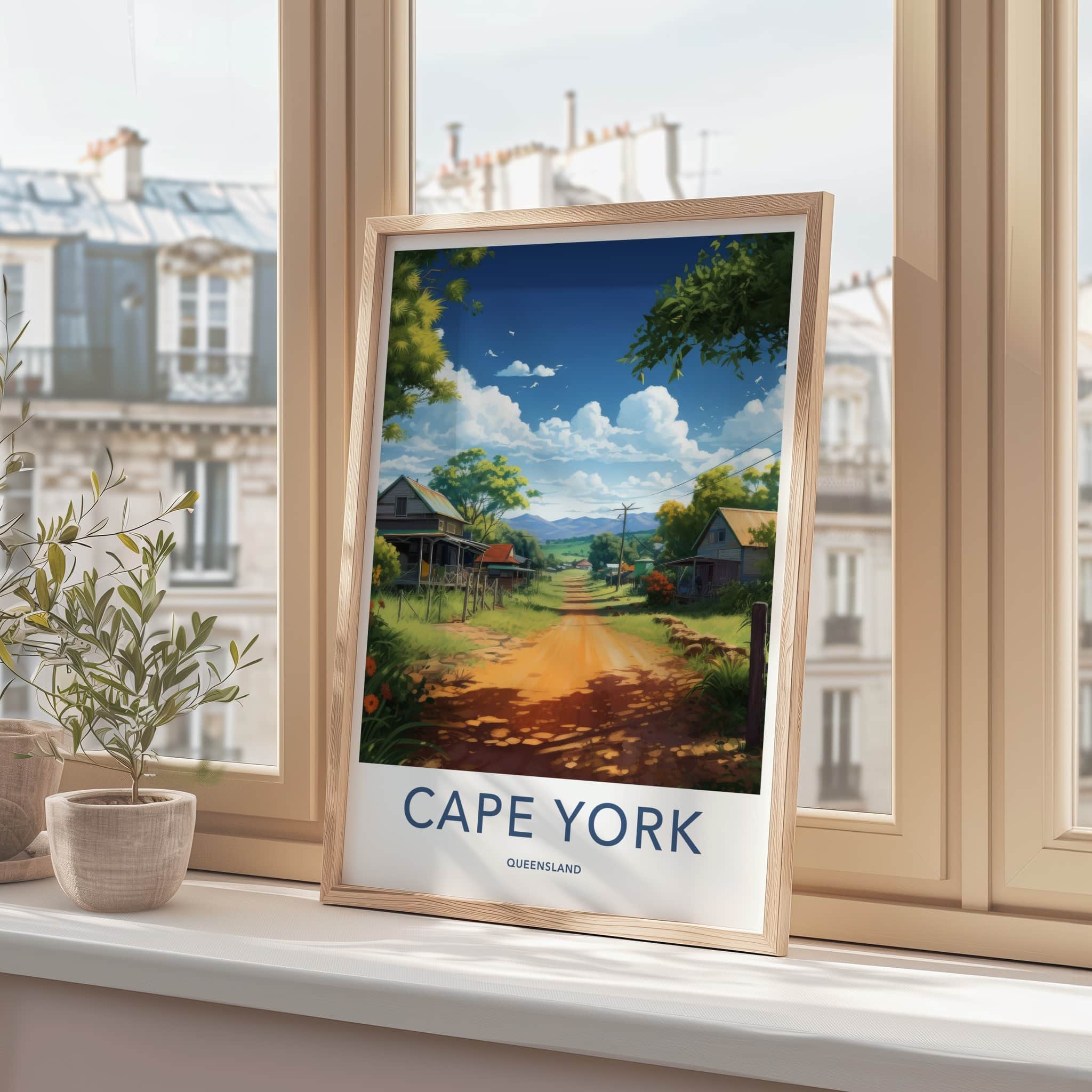 Cape York Poster - Australia Travel Art - Rural Village Road Home Decor