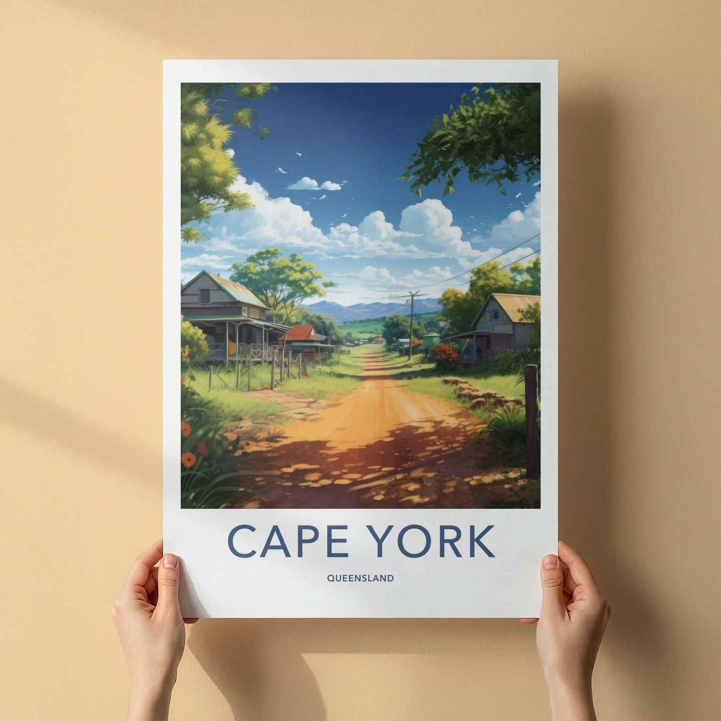 Cape York Poster - Australia Travel Art - Rural Village Road Home Decor