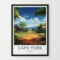 Cape York Poster - Australia Travel Art - Rural Village Road Home Decor