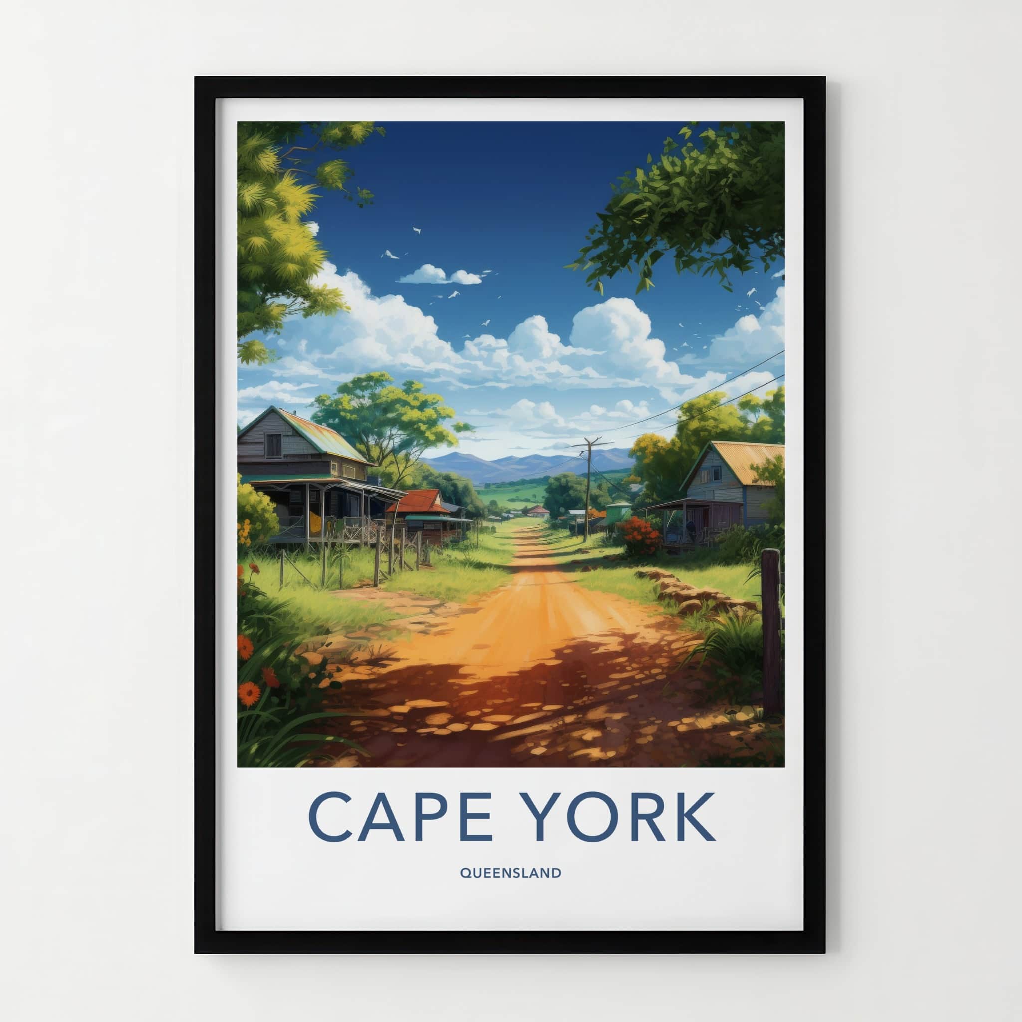 Cape York Poster - Australia Travel Art - Rural Village Road Home Decor