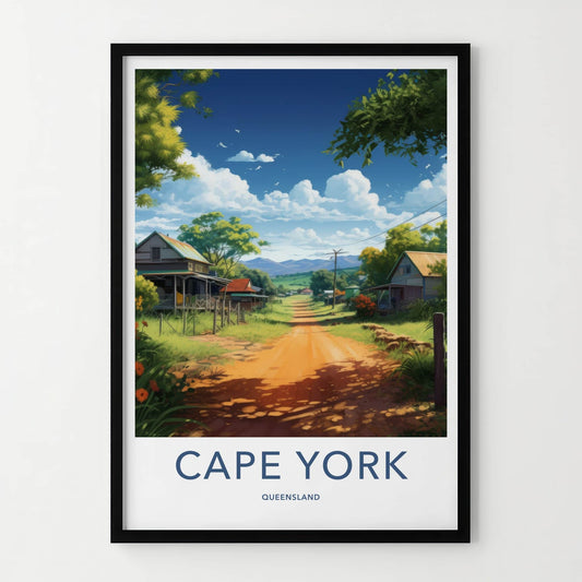 Cape York Poster - Australia Travel Art - Rural Village Road Home Decor