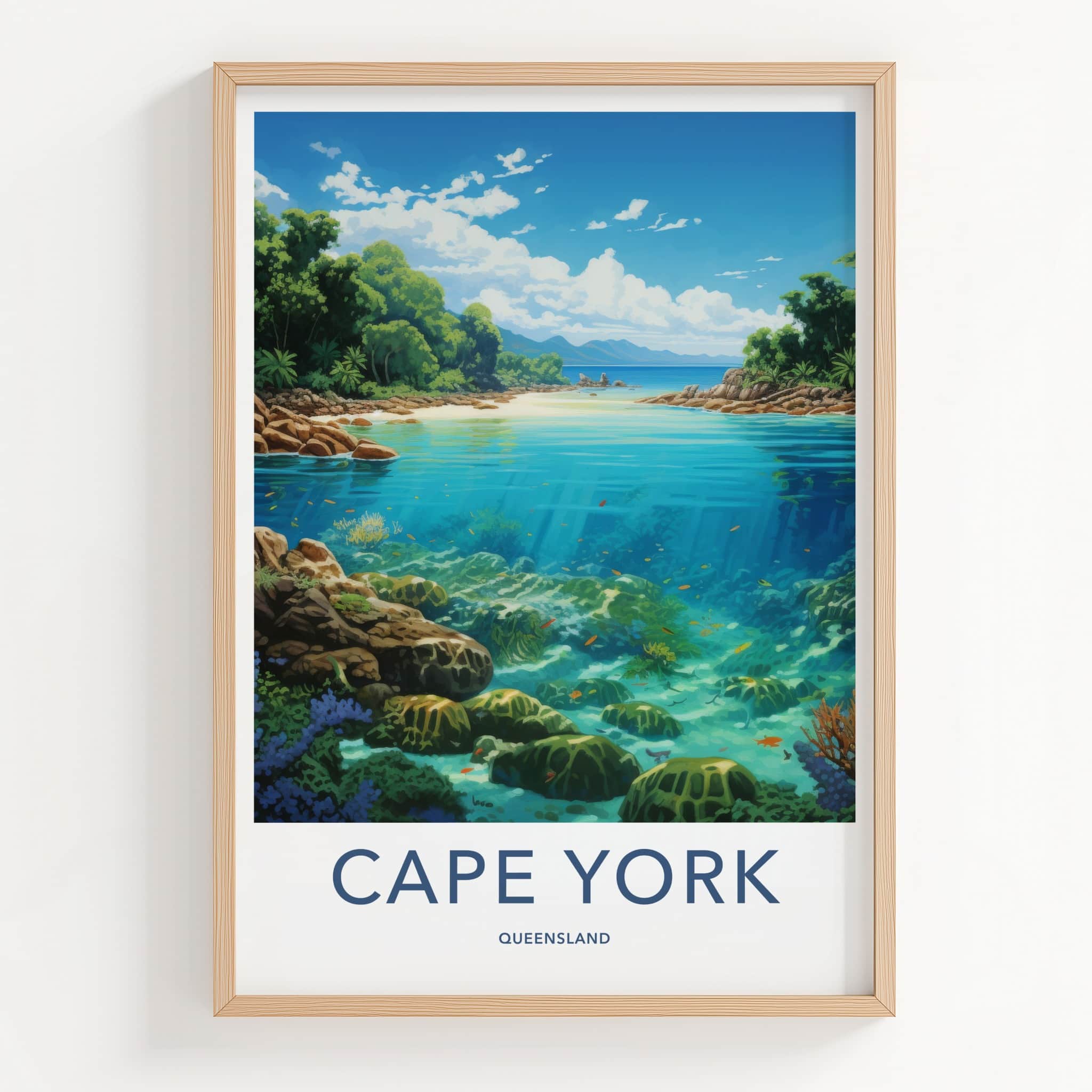 Cape York Poster - Australia Travel Art - Tropical Beach Reef Home Decor