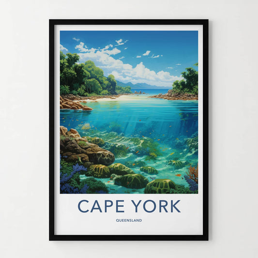Cape York Poster - Australia Travel Art - Tropical Beach Reef Home Decor