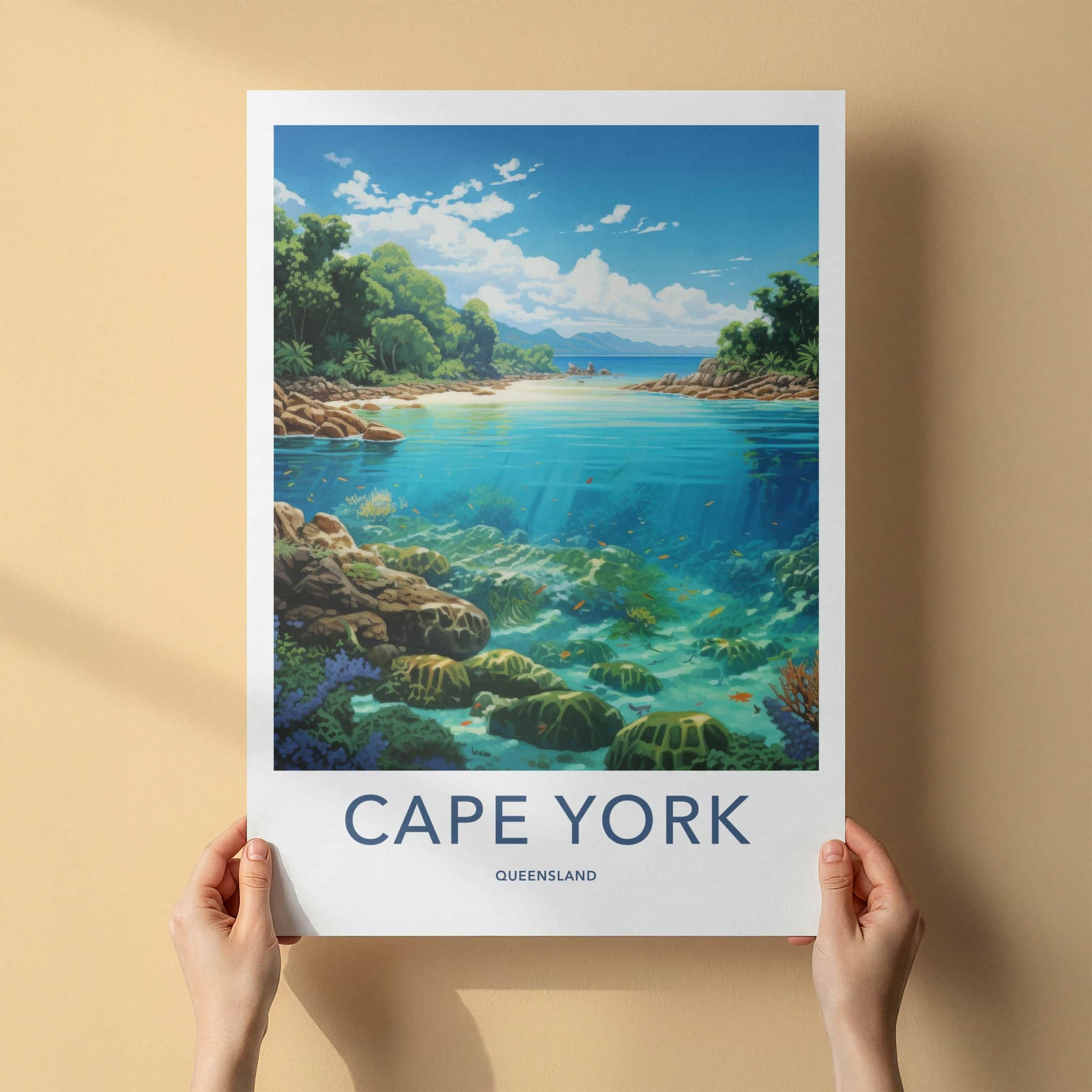 Cape York Poster - Australia Travel Art - Tropical Beach Reef Home Decor